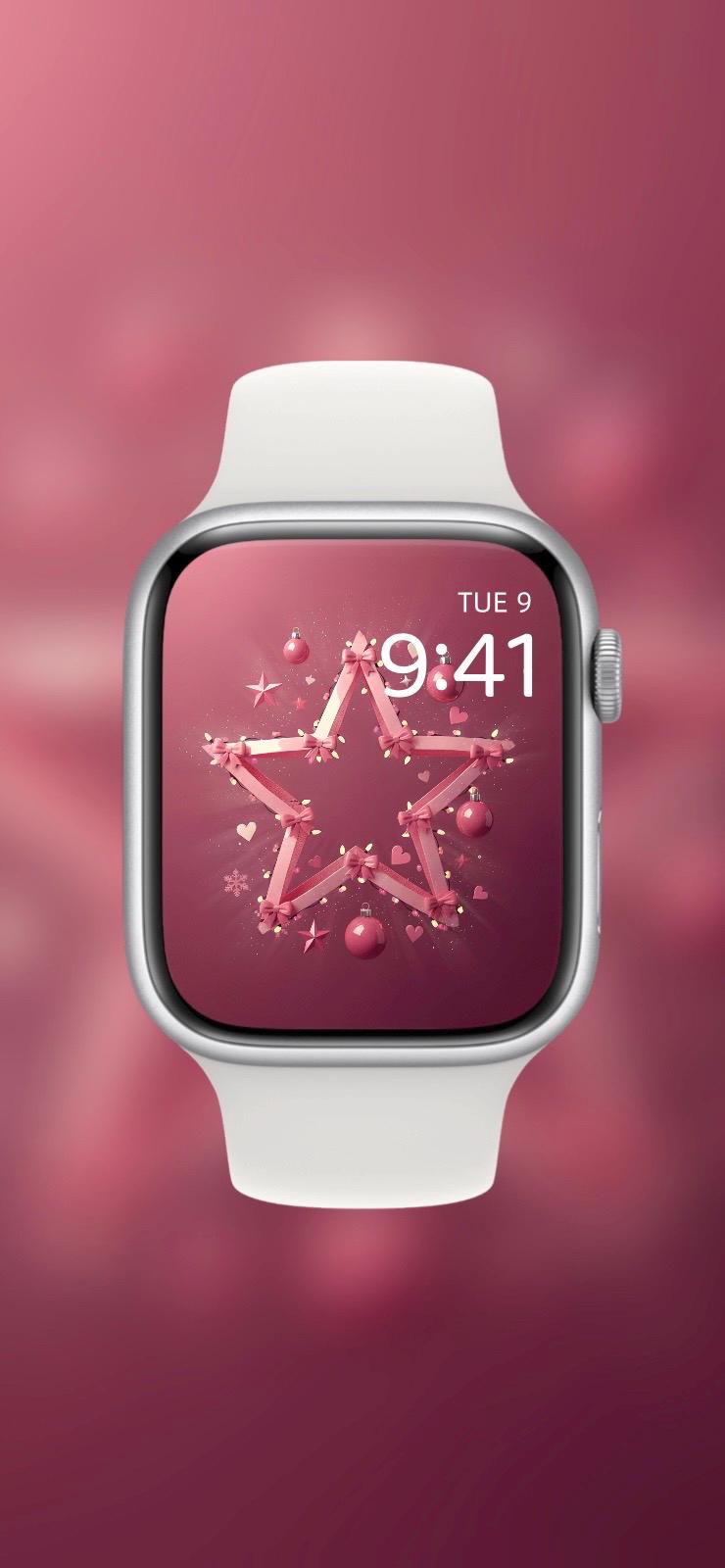 Pink Tinsel Tease ✨🎀 (4-pack digital download) | Apple Watch Wallpaper