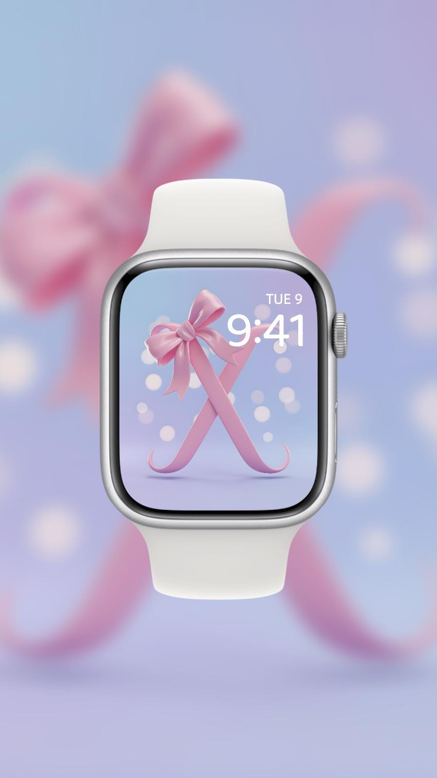 The Coquette Bow Monogram Custom Set 💖 🎀 (2-pack digital download) Apple Watch Wallpaper