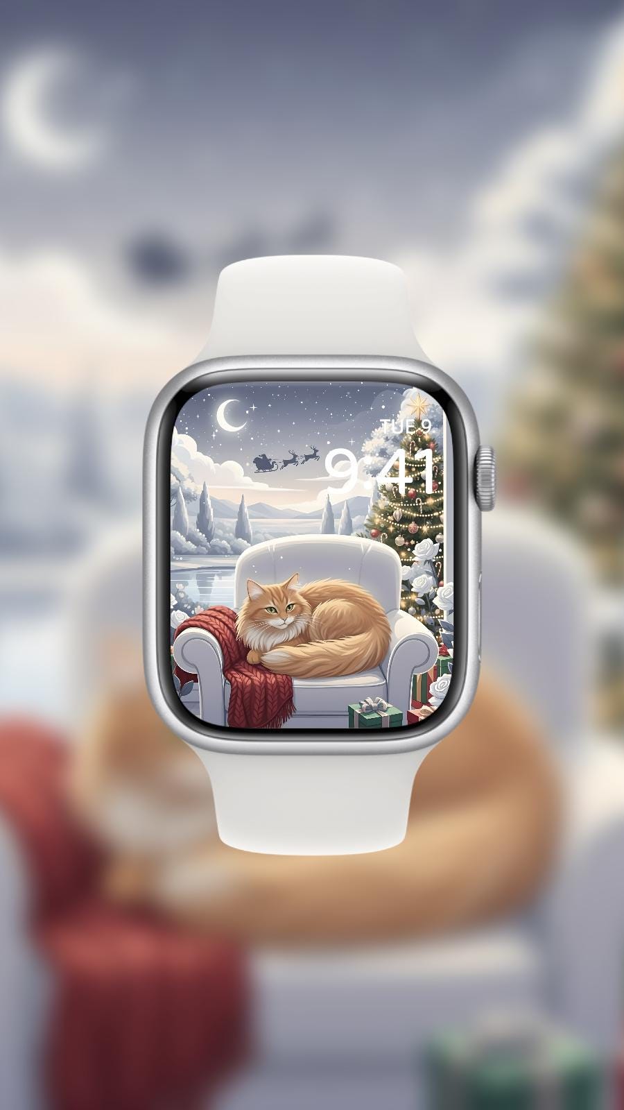 Pastel Purr-traits: The Noel Edition 🌙 🌲(5-pack digital download) Apple Watch Wallpaper