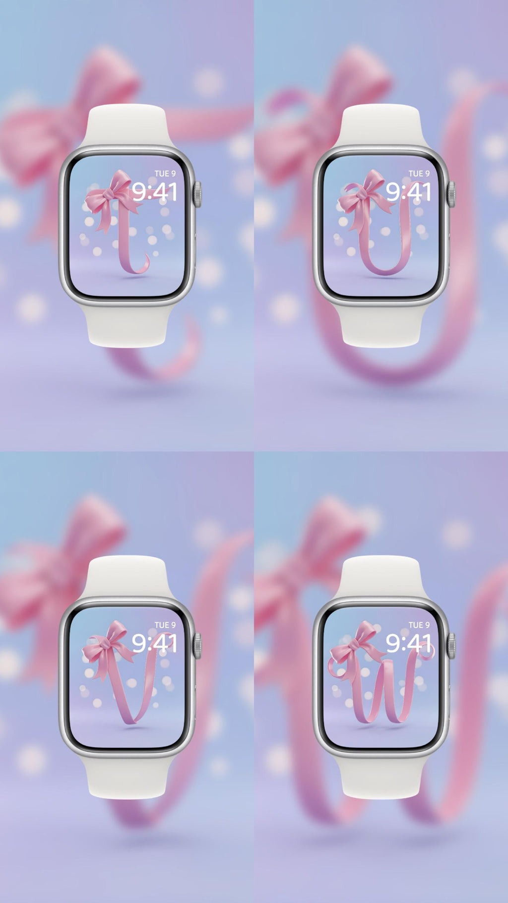 The Coquette Bow Monogram Custom Set 💖 🎀 (2-pack digital download) Apple Watch Wallpaper