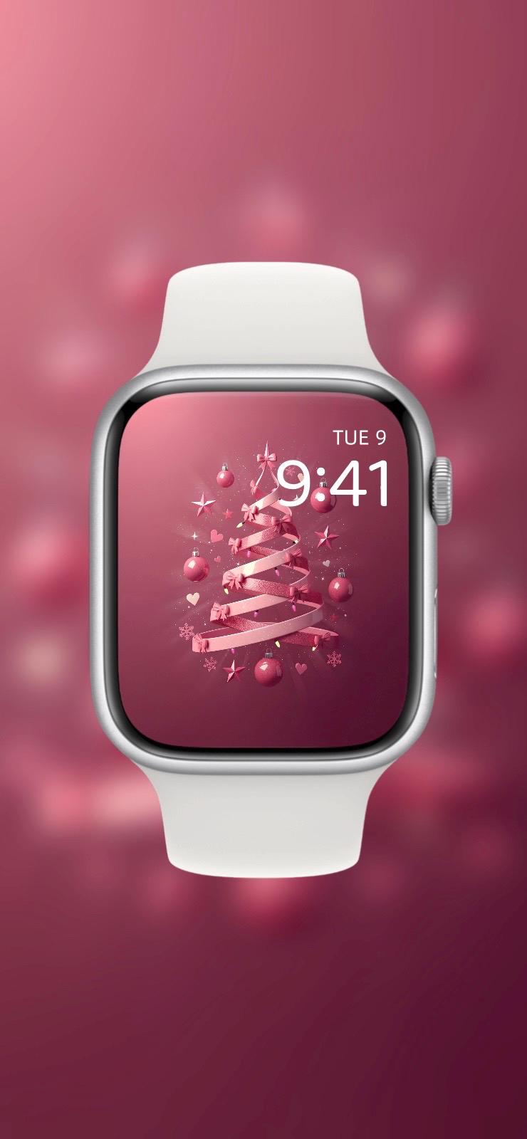 Pink Tinsel Tease ✨🎀 (4-pack digital download) | Apple Watch Wallpaper