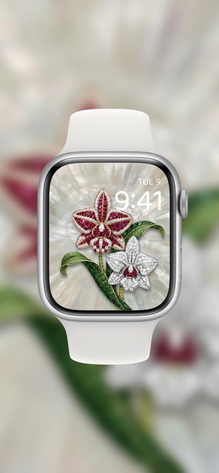 Floral Jewels Collection · The Orchid Edition (Apple Watch - Pearl Set) Elite Digital Jewellery Screen Styling Set