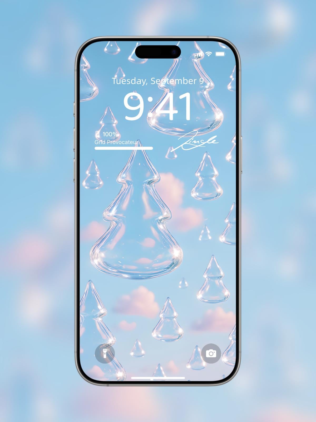 The Bubble-Light Christmas 🫧 🌲 (2-pack digital download) | iPhone Wallpaper