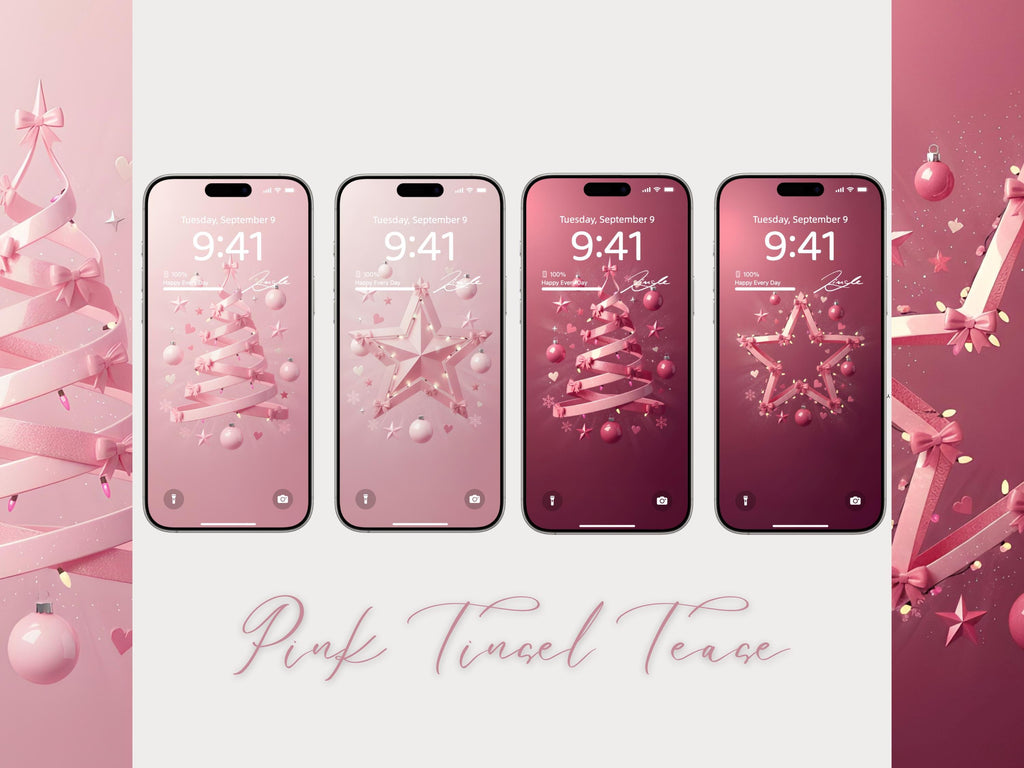 Pink Tinsel Tease ✨🎀 (4-pack digital download) | iPhone Wallpaper