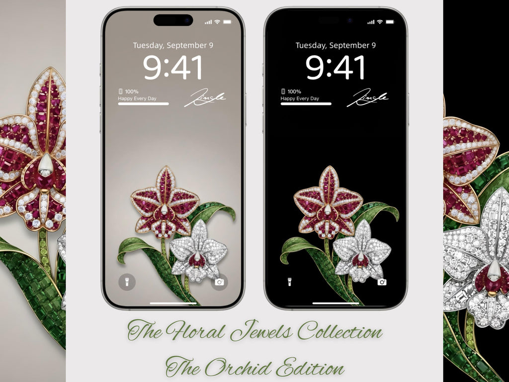 Floral Jewels Collection · The Orchid Edition (iPhone – Classic Set) Elite Digital Jewellery Screen Styling Set
