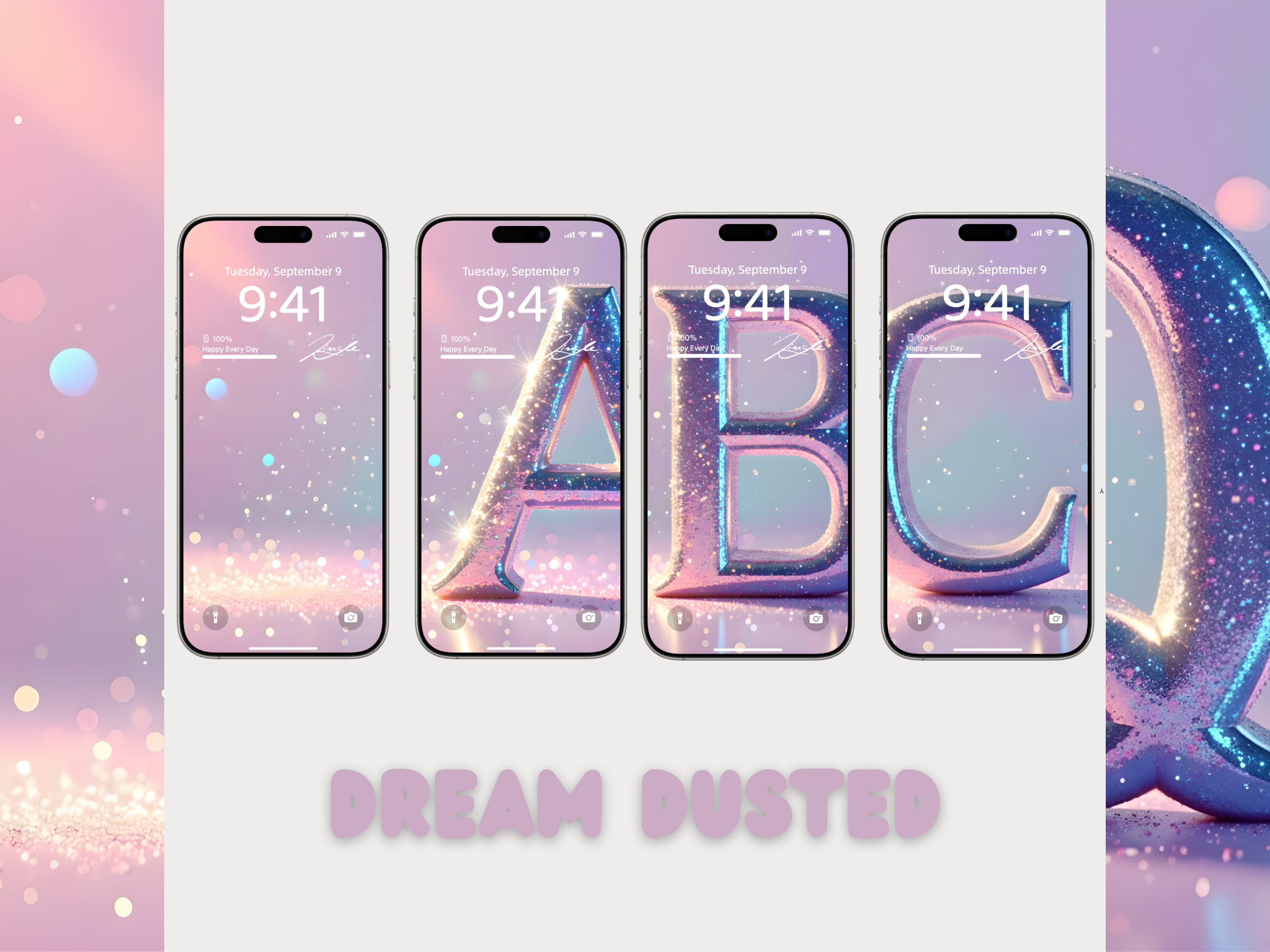 Dream Dusted ✨ 💖 (2-pack) | Custom Glitter iPhone Wallpaper