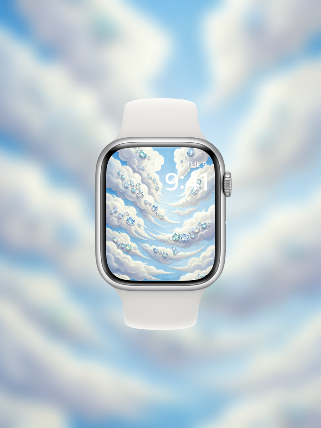 apple watch clouds diamonds gems