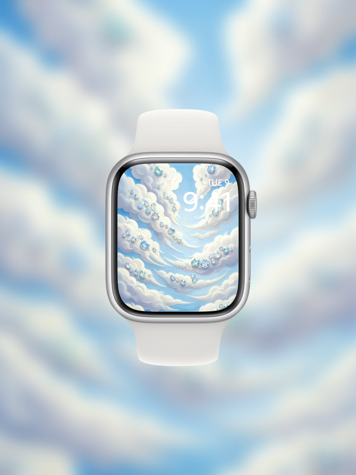 apple watch clouds diamonds gems