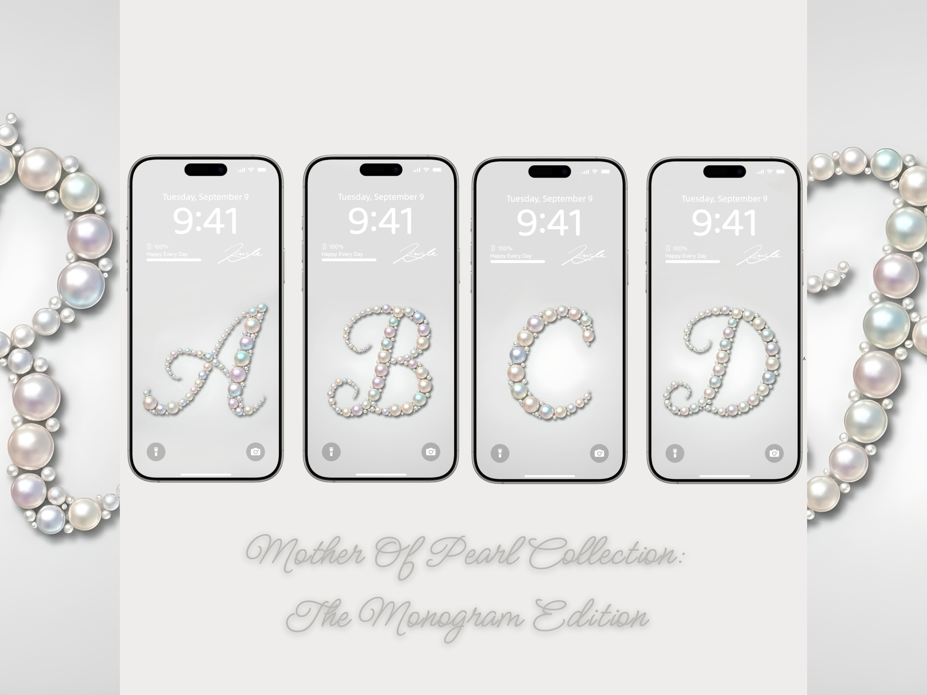 Mother of Pearl: The Monogram Edition | iPhone Wallpaper
