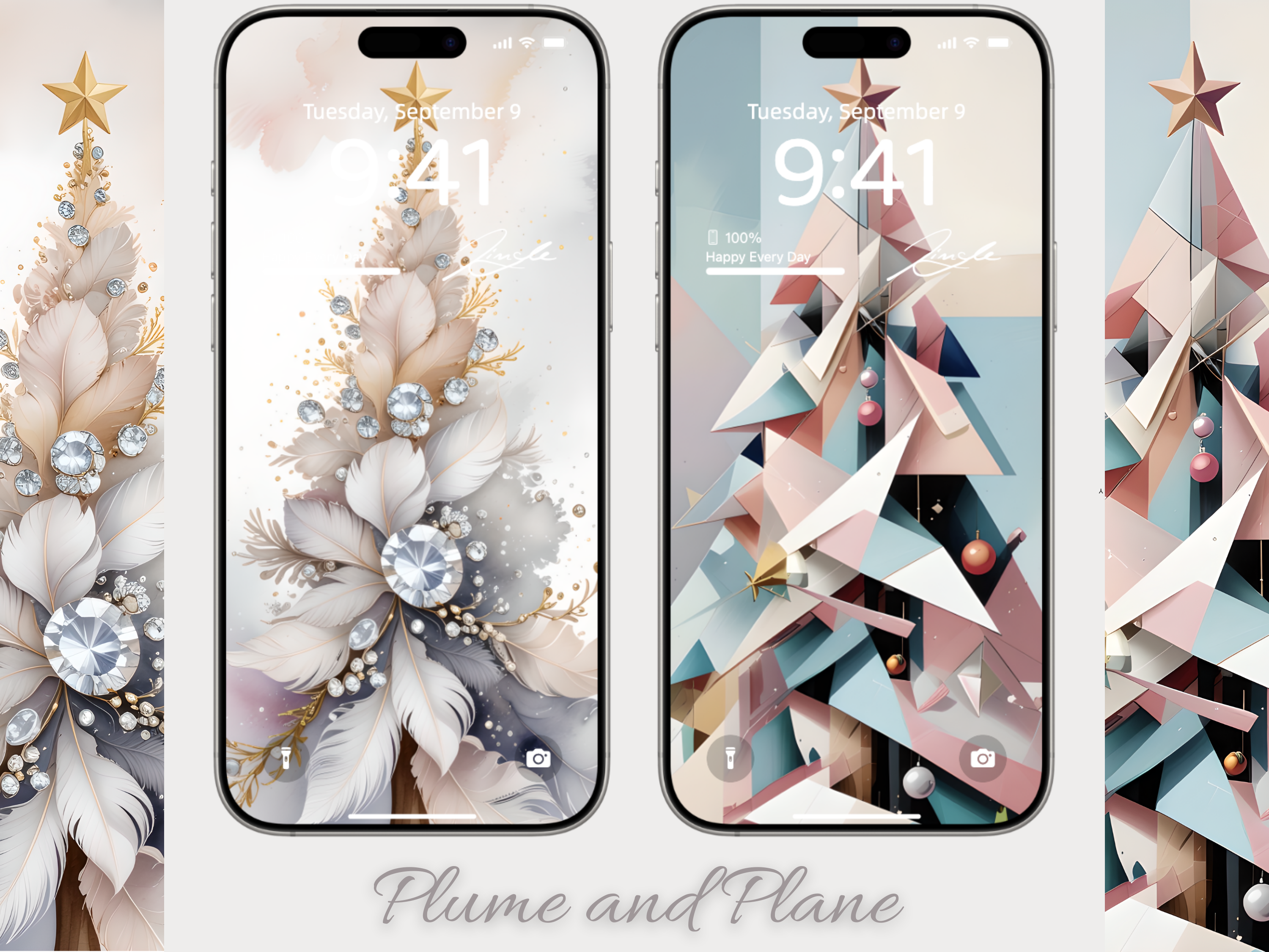 Plume and Plane 🕊️ ✨ (2-pack digital download) | iPhone Wallpaper