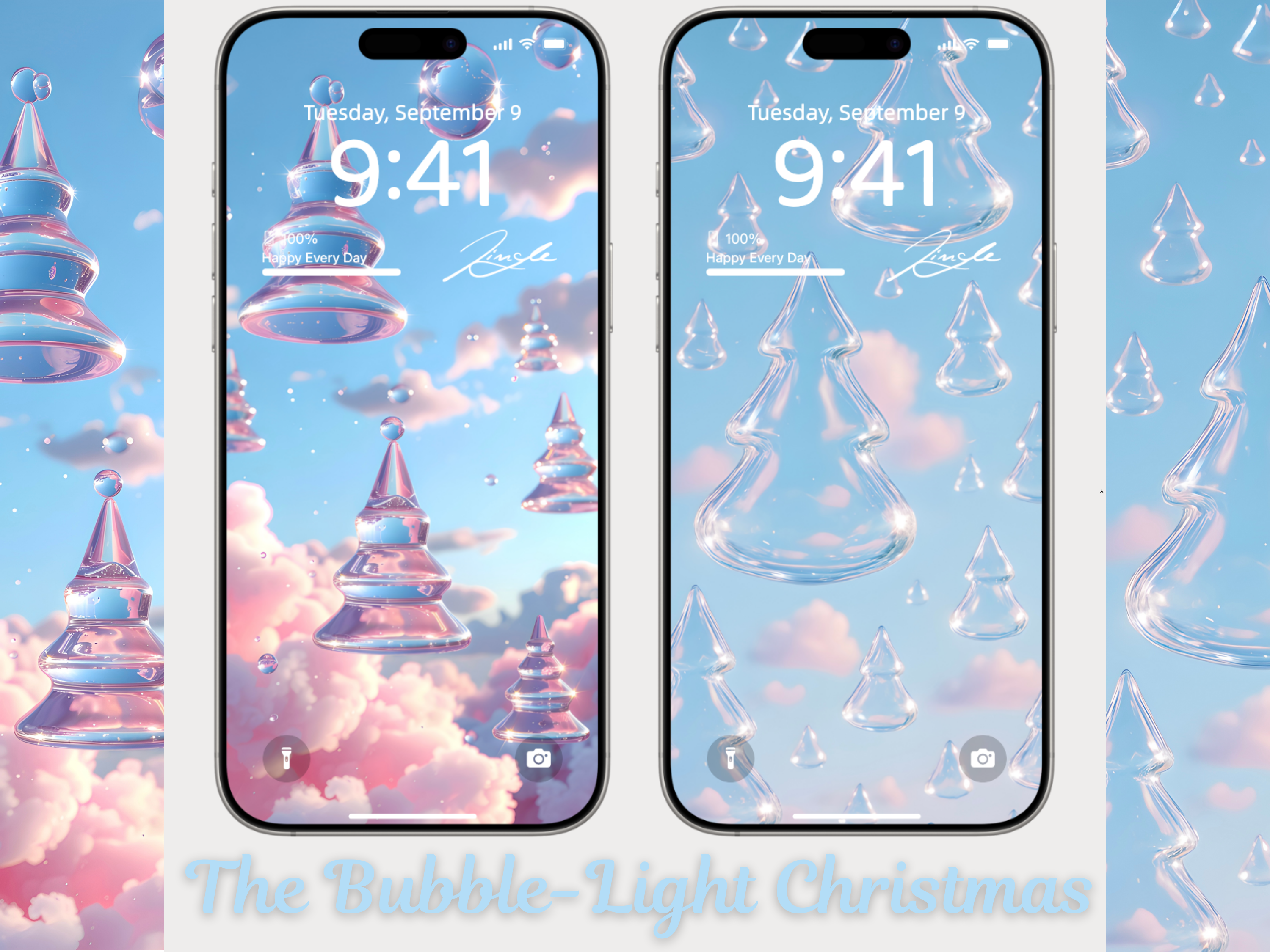 The Bubble-Light Christmas 🫧 🌲 (2-pack digital download) | iPhone Wallpaper