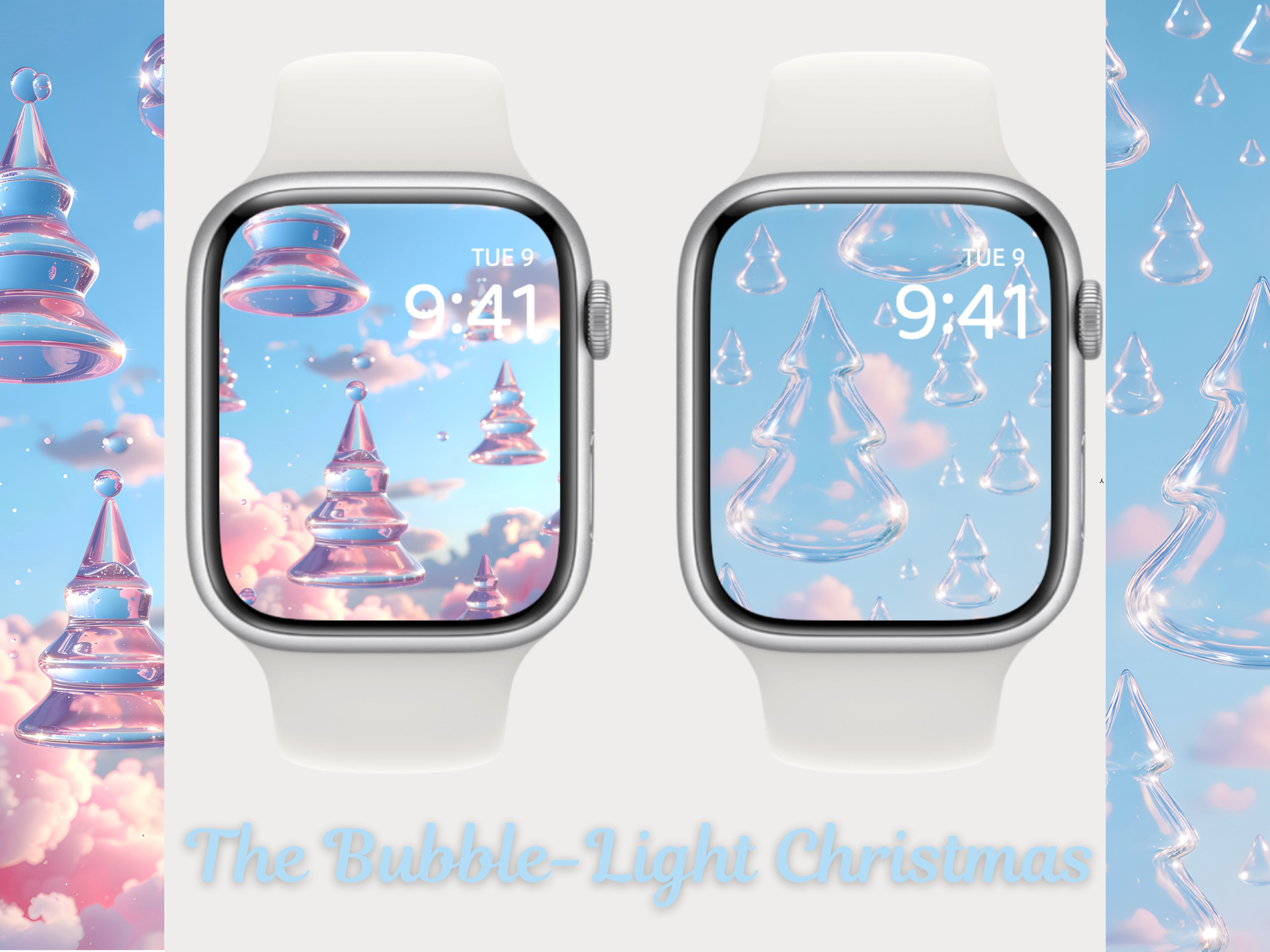 The Bubble-Light Christmas 🫧 🌲 (2-pack digital download) | Apple Watch Wallpaper