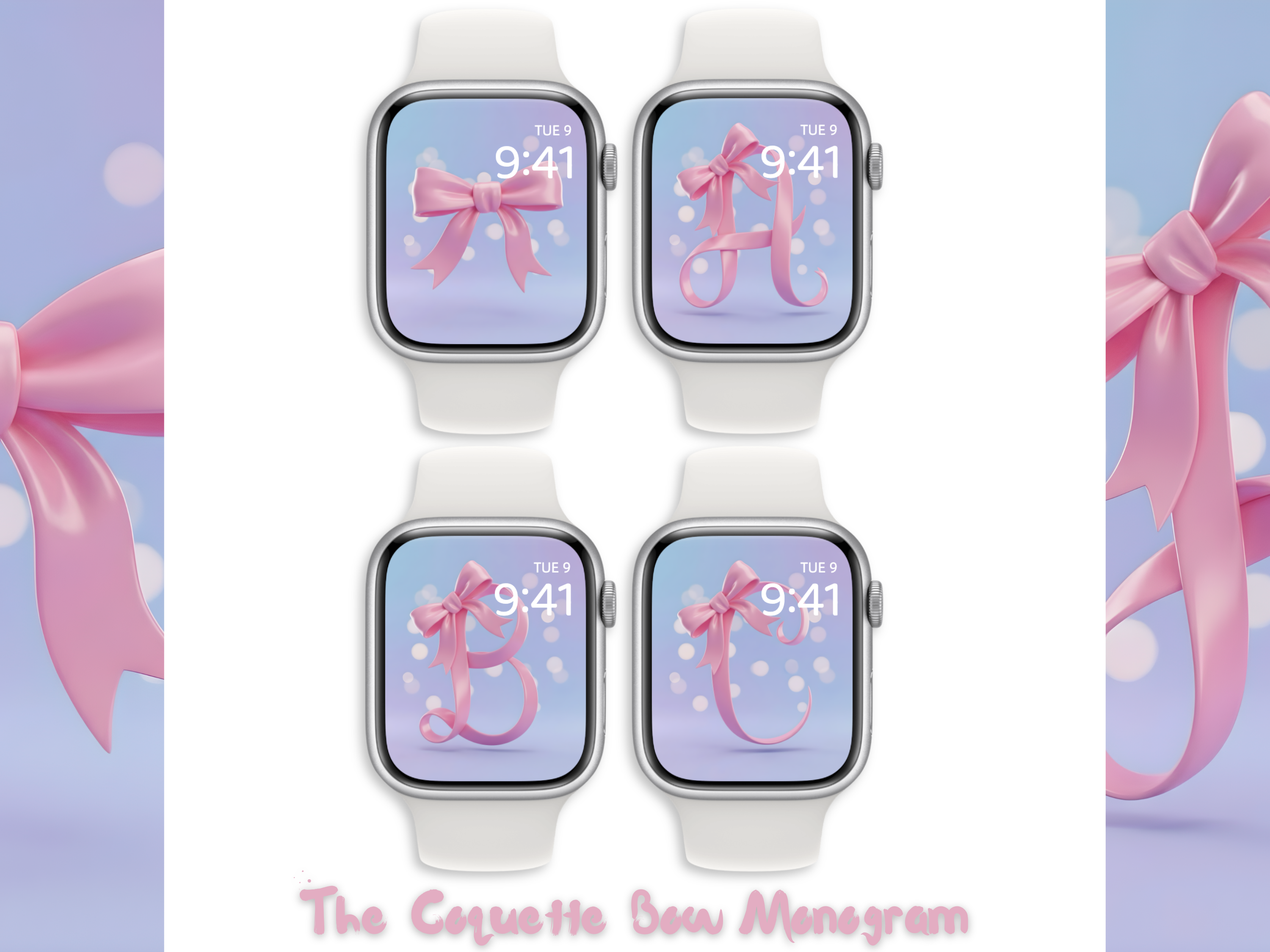 The Coquette Bow Monogram (Apple Watch) Screen Styling Set