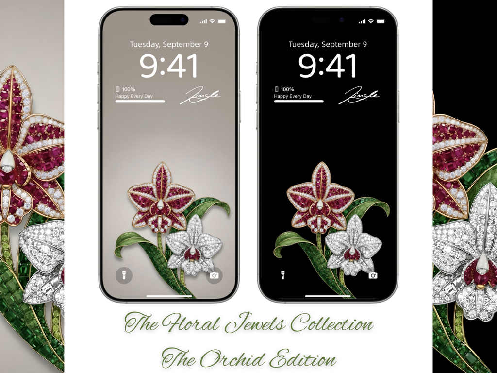 Floral Jewels Collection · The Orchid Edition (iPhone – Classic Set) Elite Digital Jewellery Screen Styling Set
