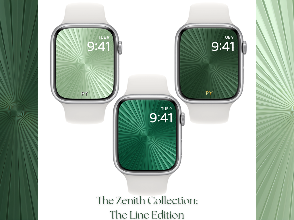 The Zenith Collection · The Line Edition (Apple Watch – Green Tones) Elite Digital Jewellery Screen Styling Set