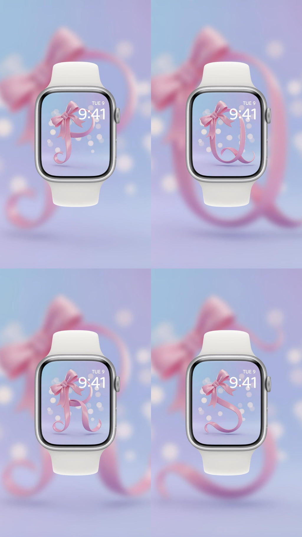The Coquette Bow Monogram Custom Set 💖 🎀 (2-pack digital download) Apple Watch Wallpaper