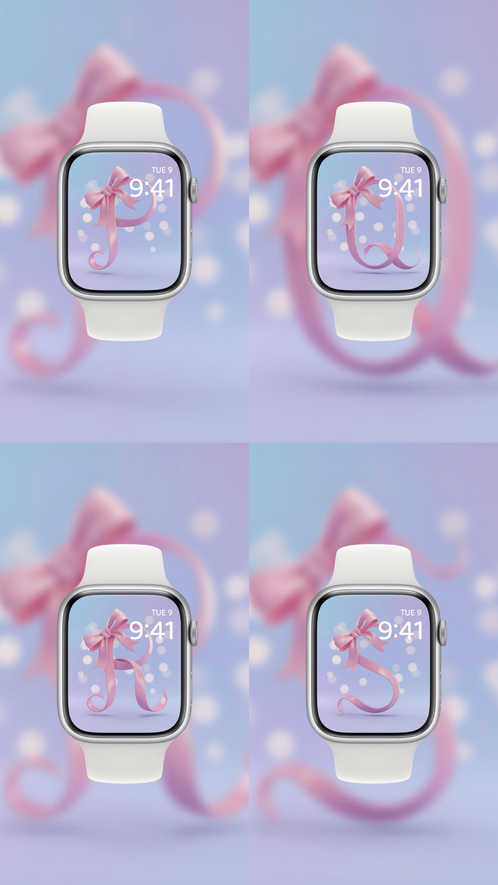 The Coquette Bow Monogram Custom Set 💖 🎀 (2-pack digital download) Apple Watch Wallpaper