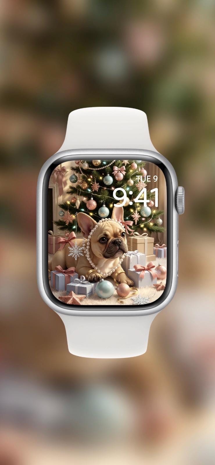 Frenchies Under the Mistletoe 🎄🐾 (2-pack digital download) | Apple Watch Wallpaper