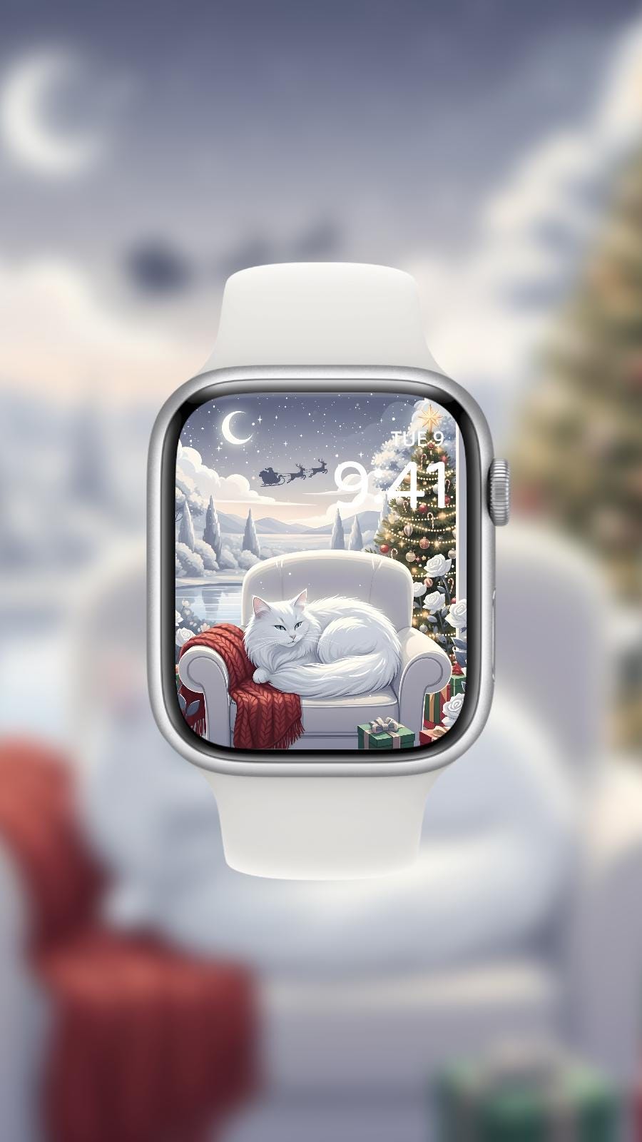 Pastel Purr-traits: The Noel Edition 🌙 🌲(5-pack digital download) Apple Watch Wallpaper