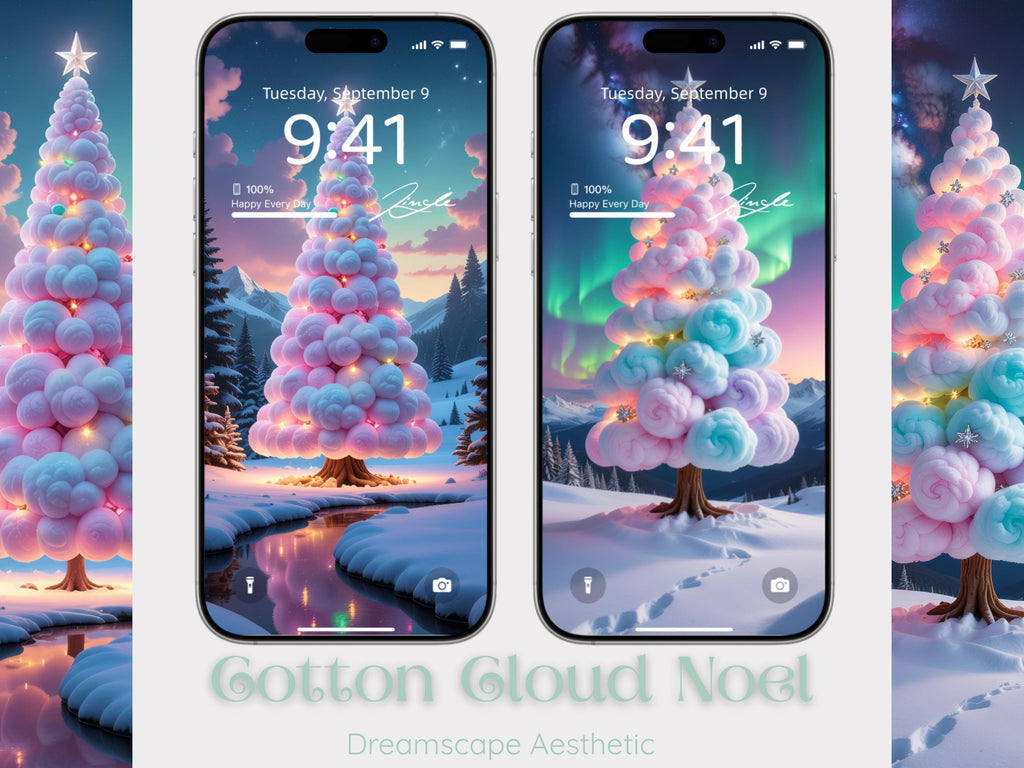 Cotton Cloud Noel ☁️ 🌲 (2-pack digital download) | iPhone Wallpaper