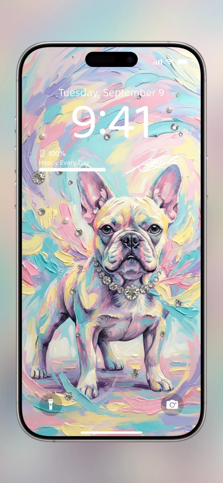 Bling Boss Frenchies 💎 🐾 (2-pack digital download) | iPhone Wallpaper