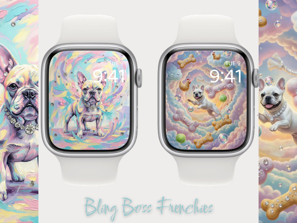 Bling Boss Frenchies 💎 🐾 (2-pack digital download) | iPhone Wallpaper