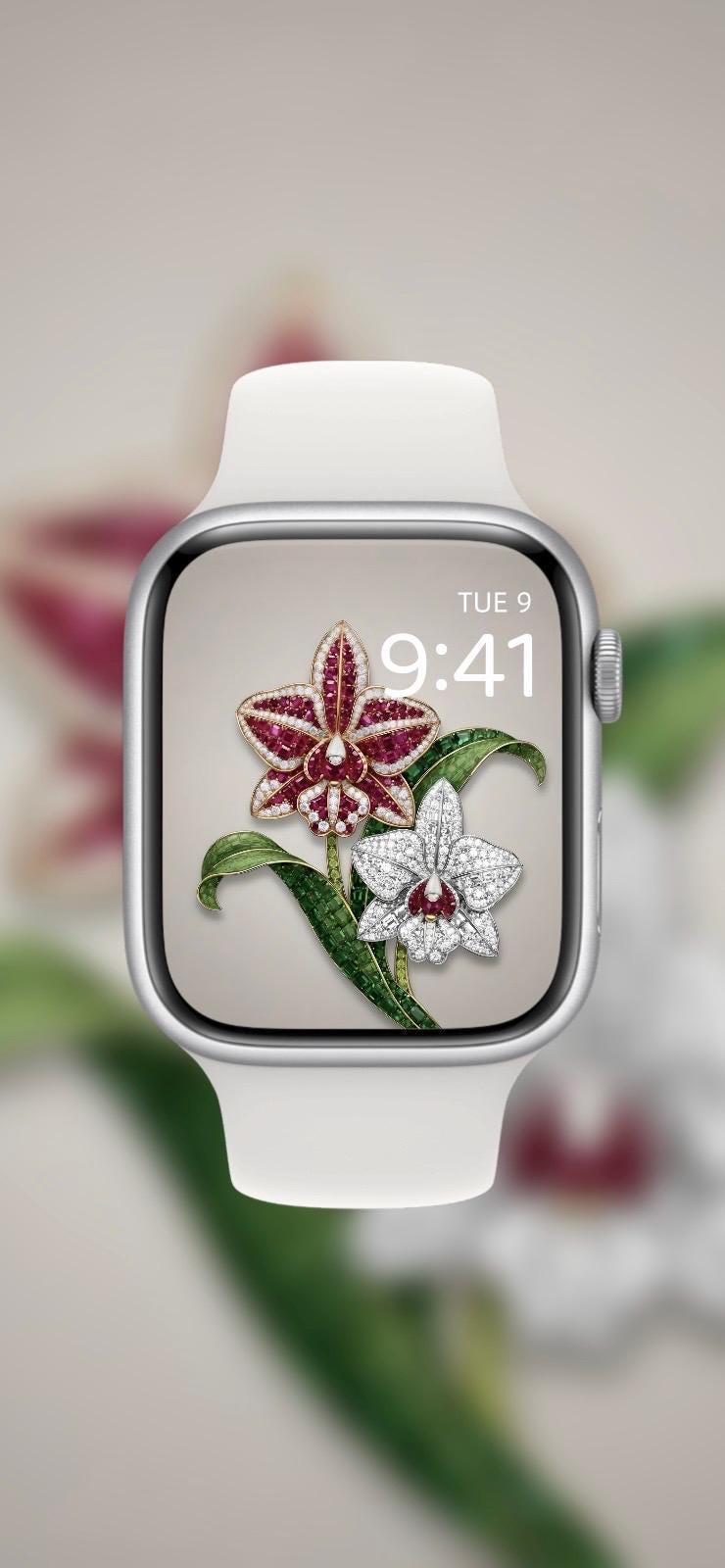 Floral Jewels Collection · The Orchid Edition (Apple Watch - Pearl Set) Elite Digital Jewellery Screen Styling Set